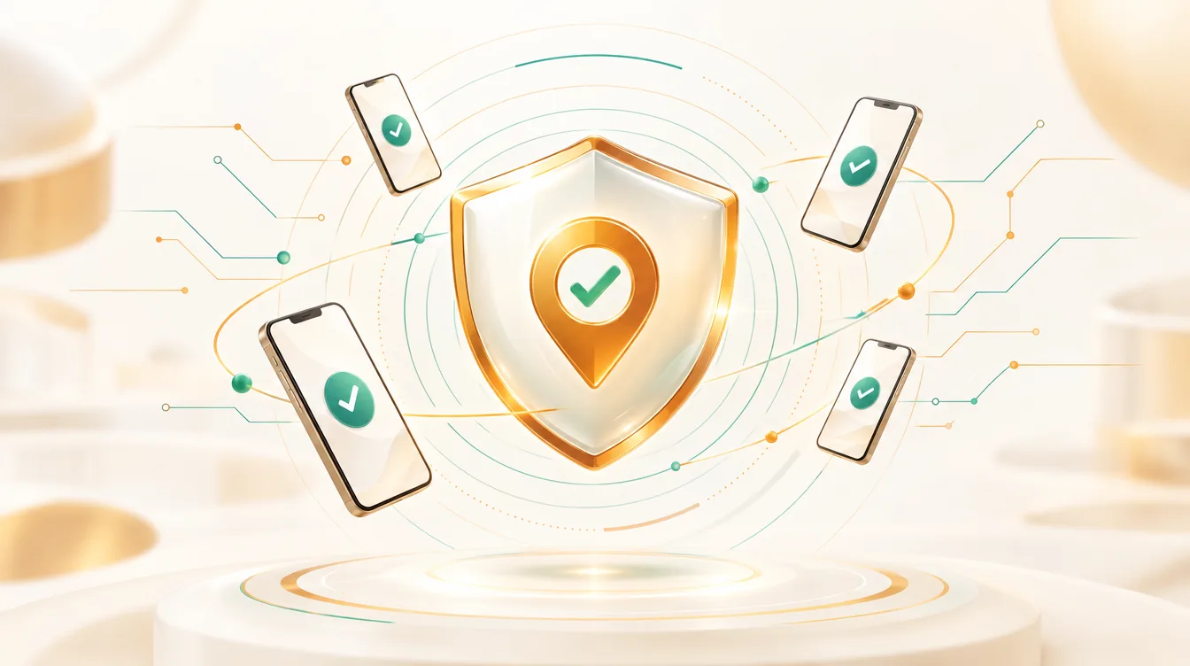 Security shield with location pin